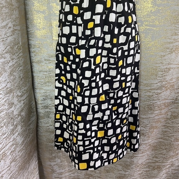 Francesca Mammoliti Geometric Black/Yellow/White Dress Size 6 - Picture 5 of 12